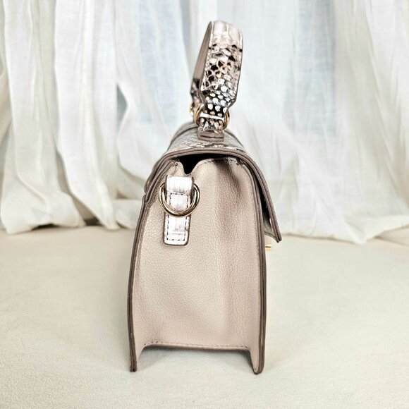 Anne Klein Snakeskin Print Top Handle Satchel Crossbody Bag - Picture 6 of 12